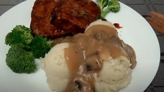 Mashed Potatoes And Mushroom Gravy  ASMR Cooking [upl. by Kaela]