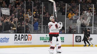 Bruins Fans Welcome Back Ullmark with Standing Ovation [upl. by Assel]