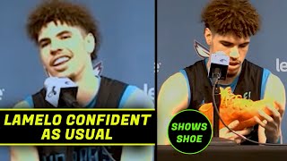 LAMELO 23 FROM 3PT “I STILL FEEL GOOD ABOUT IT” SHOWS OFF SHOE IN HEAT POST GAME INTERVIEW [upl. by Eseilanna756]