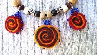 HOW TO MAKE FELT BEADS jewelry making bead making felt beads fiber beads [upl. by Nnaylrebmik]