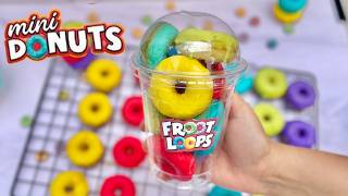 🍩 Si quieres IMPRESIONAR A TODOS haz estas Mini Donas para VENDER 🌈 Donitas froot loops para negocio [upl. by Aman]