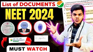 List of documents required for NEET2024 application form filing✅NEET2024 RegistrationneetNTA NEET [upl. by Stulin386]