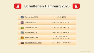 Schulferien Hamburg 2023 [upl. by Ruthven35]