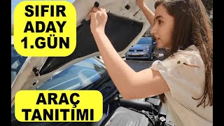 Sıfır Aday 1Gün İlk Ders Araç Tanıtımı Kaput Bagaj ve Araç İçini Tanıyalım [upl. by Eiramait871]