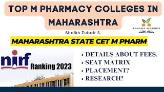 Top M Pharmacy Colleges in Maharashtra I Under NIRF 100 I For MH CET CAP Rounds I Best Colleges I PW [upl. by Randy]