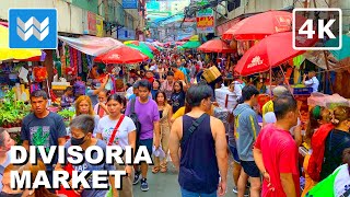 4K DIVISORIA  The Largest amp Busiest Street Market in Manila Philippines 🇵🇭 City Walking Tour Vlog [upl. by Adnalro]