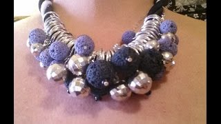 Collana con perle laviche  Tutorial bijoux [upl. by Assennev923]