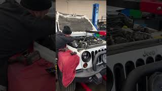 2012 jeep Wrangler engine removal how do the wiring harness [upl. by Mistrot125]