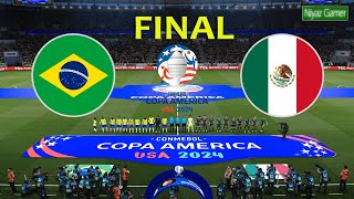 BRAZIL vs MEXICO  Copa America  USA 2024  Group A  Full Match All Goals  PES Gameplay [upl. by Woodberry]