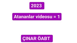 2023 Atananlar  1  Çınar ÖABT Coğrafya [upl. by Luis730]