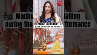 madhuridixit reacts to vidyabalan falling onstage during their dance performance [upl. by Anelav278]