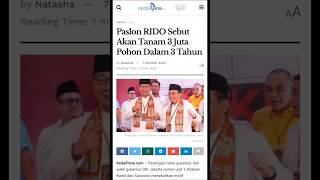 Paslon RIDO Sebut Akan Tanam 3 Juta Pohon Dalam 3 Tahun kedaipena kedaipenadotcom kedaikreatif [upl. by Nomzed]