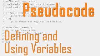 Working with Variables in Pseudocode [upl. by Anytsyrk]