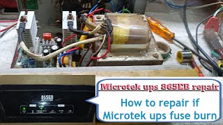 Microtek UPS 865EB Repair  Microtek UPS fuse burns [upl. by Anirehs]