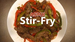 ASMR Eating Stir Fry Pepper Steak over Plate [upl. by Aninay]