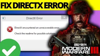 Fix COD MW3 amp Warzone DirectX Error  Fix MW3 Directx Encountered An Unrecoverable Error [upl. by Jentoft]