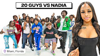 20 GUYS VS 1 INFLUENCER NADIA MIAMI [upl. by Gustavo]