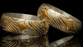 Fascination Mokume Gane  Part of you is part of me  Silver and gold ring [upl. by Welbie]