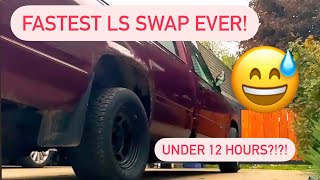 12 Hour C1500 LS Swap V6 to 60L LS V8 in Record Time [upl. by Granthem]