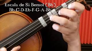 Escala de Si Bemol Bb Violín [upl. by Clementia]