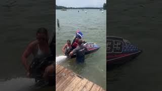 superjet 8yearoldkid smithmountainlake racing jetski [upl. by Tirb]