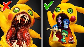 Inside Out In Pikachus Belly 🧸🍬🔪 OMG Creepy Crafts by 5 Year Crafts Series [upl. by Halfon]