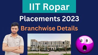 IIT Ropar Placements 2023🔥  Branchwise Details😍 [upl. by Nyrak]