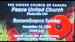 Peace United Church Nov 10 2024 Remembrance Service [upl. by Ahsiemak]