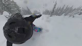 20240225Stevens PassSnowboarding Upper Bobby Chute x Glades [upl. by Brendis]