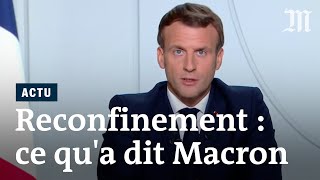 Covid19 et reconfinement  les annonces dEmmanuel Macron face au coronavirus [upl. by Rodgiva224]