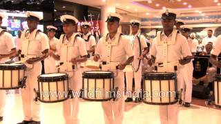 Indian Navy drummers create rhythm  louder than the sound of multinational retail [upl. by Mayfield]