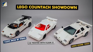 LEGO Lamborghini Countach showdown  10337 vs 10295 mod by Firas vs 3d printed model  review pt2 [upl. by Suivat658]