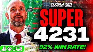 Ten Hags SUPER 4231 FM24 Tactics 92 Win Rate  Best FM24 Tactics [upl. by Nirok638]