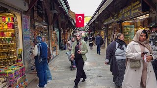 Istanbul Turkey Winter Walking Tour of Arasta Bazaar and The Blue Mosque Interior in HDR 4K 60 FPS [upl. by Annecorinne110]