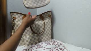 Louis Vuitton Damier Azur Neverfull MM LoveHate Relationship How they age color transfer etc [upl. by Player123]