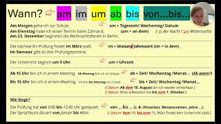 Unterricht A21  temporale Präpositionen und Perfekt  01072024 [upl. by Kcirneh]