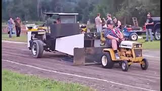 cub cadet 126 pulling at carbon county fair 2024 [upl. by Enyala]