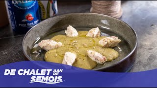 Erwtensoep met quenelles van kip en Parmaham  De Chalet aan de Semois [upl. by Krauss919]