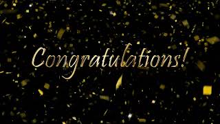 2 Hour Congratulations Background Video with Gold Confetti and Music  365Editscom [upl. by Alram]