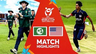 Ireland v USA  Match Highlights  ICC U19 Men’s CWC 2024 [upl. by Erlinna]