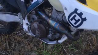 Sound  Husqvarna FE 350 KTM EXCF 350 FMF 41 factory full titanium powerbomb exhaust SOUNDCHECK [upl. by Ashford]