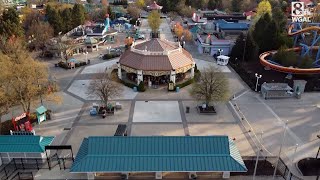 Drone video of the entrance to Dorney Park in Allentown Pa [upl. by Yngad72]