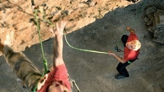 How to belay the leader with a GRIGRI  Belaying techniques [upl. by Stoneham788]