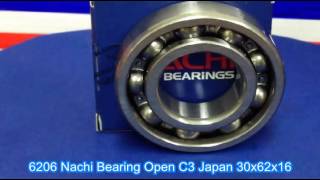 6206 Nachi Bearing Open C3 Japan 30x62x16 [upl. by Sherborne]