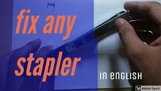 how to fix  repair a stapler ENGLISH [upl. by Namwen]