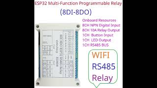 8CH DC 12V 24V Wifi Relay 30Pin ESP32 Programmable Expansion Board Modbus RS485 [upl. by Smiley]