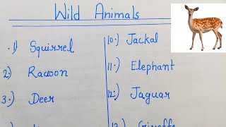 wild animals name ll vocabulary ll english [upl. by Hesler]