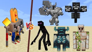 Arch Illager vs Minecraft Bosses  Arch Illager vs Warden ferrous wroughtnout wither mutant enerman [upl. by Carolynn]