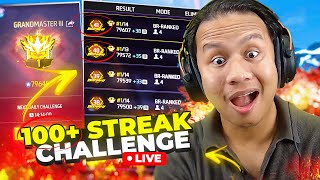 99 Booyah Streak Challenge in Top 1 Grandmaster Lobby ✌ freefire live tondegamer [upl. by Syhr]