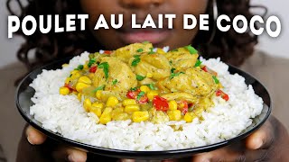 POULET AU LAIT DE COCO Façon Amérique Latine MAÏS et POIVRONS ROUGES [upl. by Attenrad]